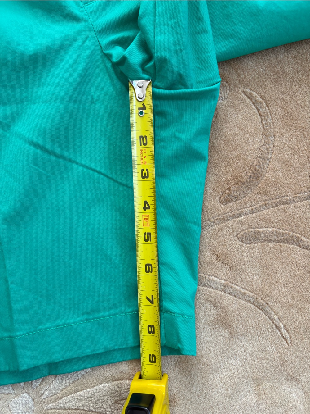 NWT, J Crew 9" Frankie Bermuda Cotton Chino Shorts, Teal Green, Size 14 - Picture 9 of 9